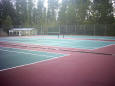 Three full size tennis courts in Christina Lake, BC