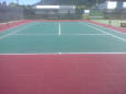 Full size tennis court at the Creston, BC tennis club.